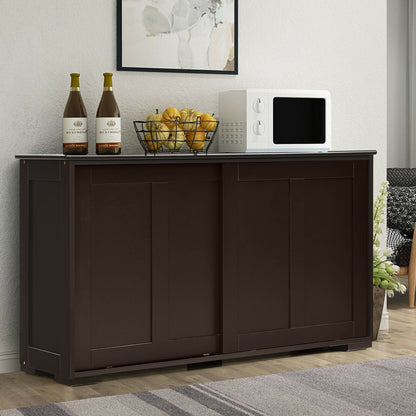 Kitchen Storage Cabinet with Wood Sliding Door, Brown Sideboards Cabinets & Buffets   at Gallery Canada