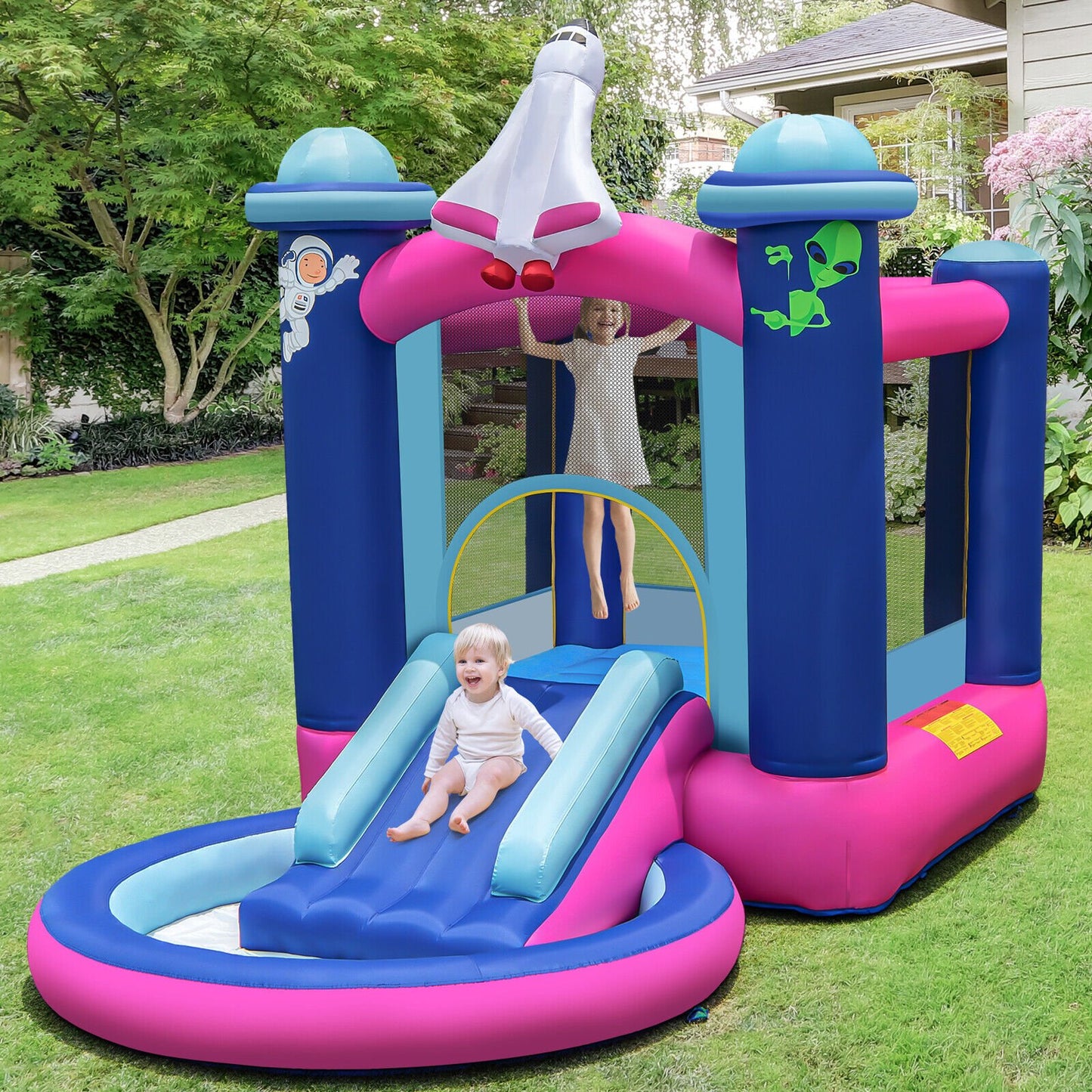 3-in-1 Inflatable Space-themed Bounce House with 480W Blower Bounce House   at Gallery Canada