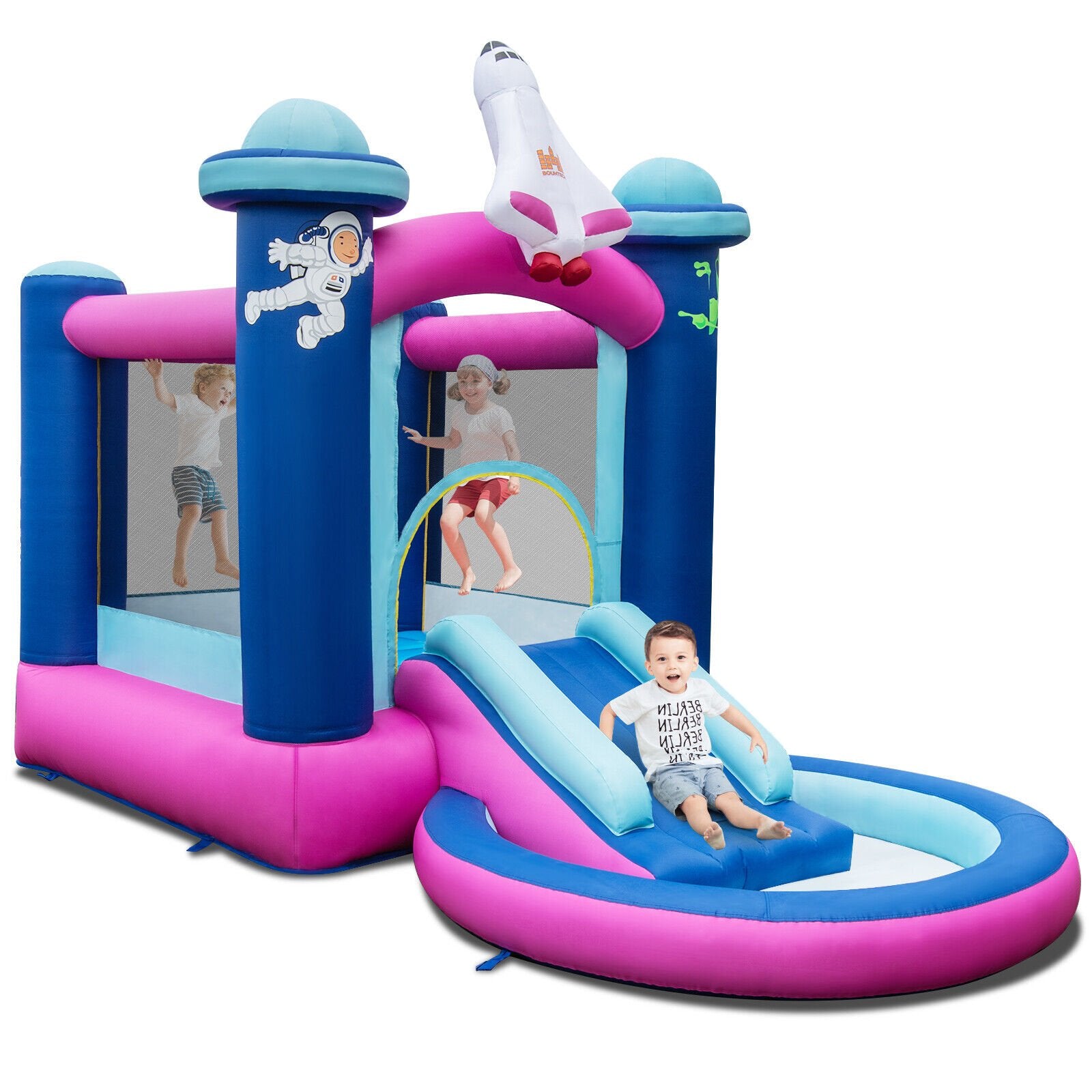 3-in-1 Inflatable Space-themed Bounce House with 480W Blower Bounce House   at Gallery Canada