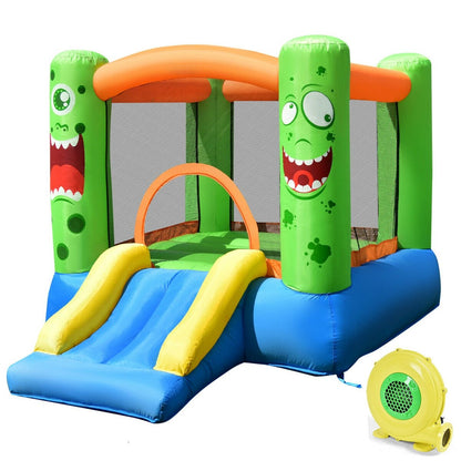Inflatable Castle Bounce House Jumper Kids Playhouse with Slider, Multicolor - Gallery Canada