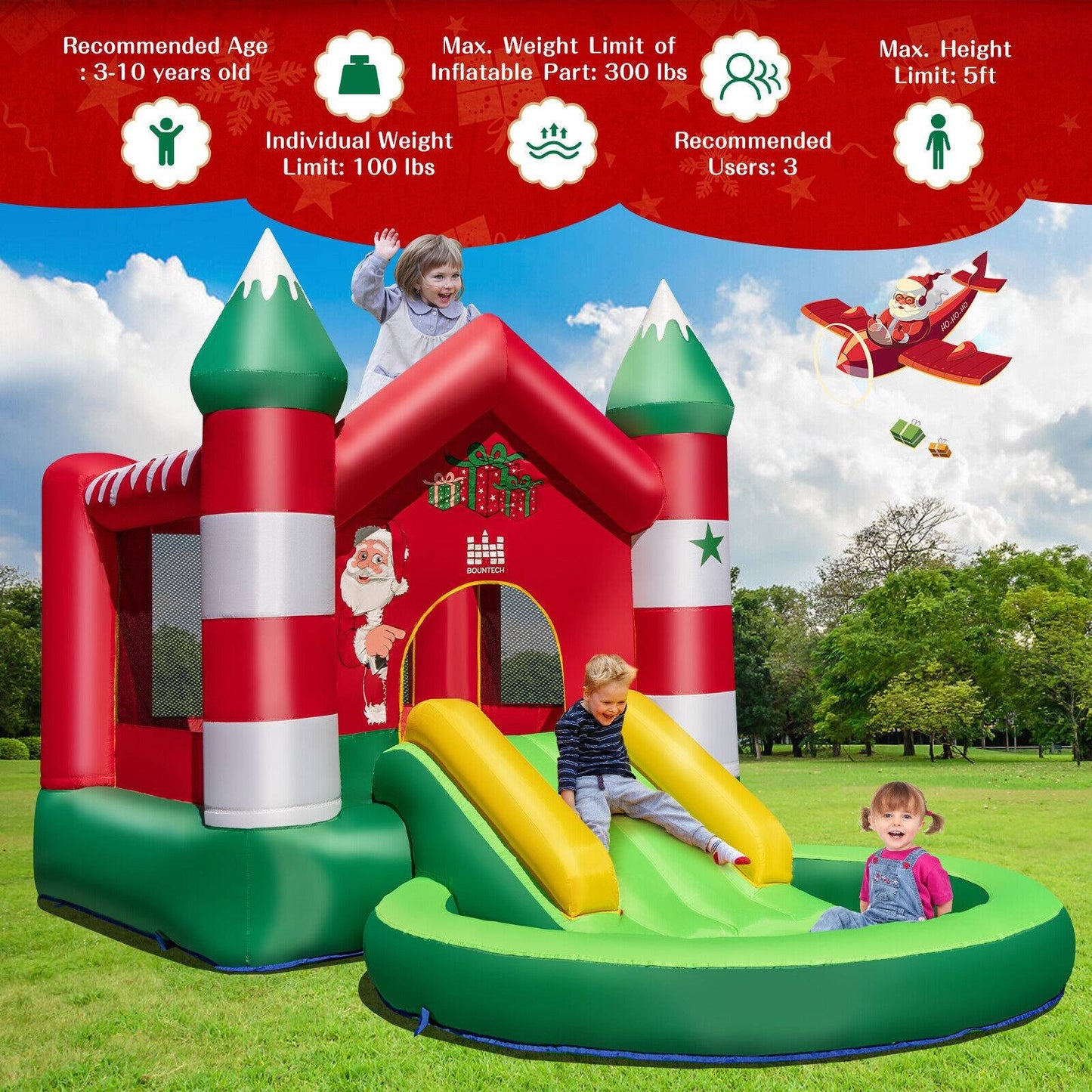 Inflatable Bounce House with Blower for Kids Aged 3-10 Years Bounce House   at Gallery Canada