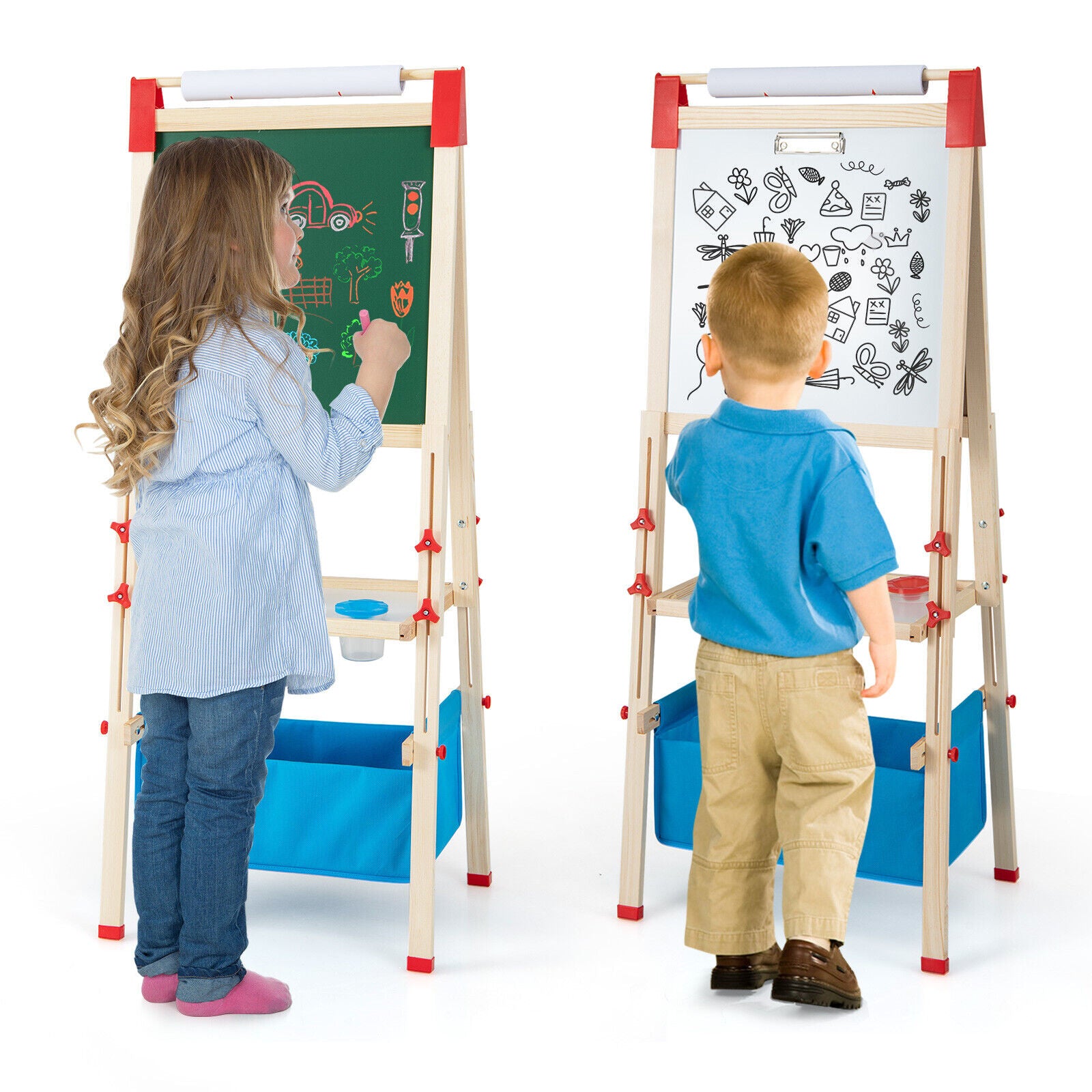 3-in-1 Double-Sided Adjustable Kid Easel for 3-8 Years Old Toddlers, Multicolor Art Easels at Gallery Canada