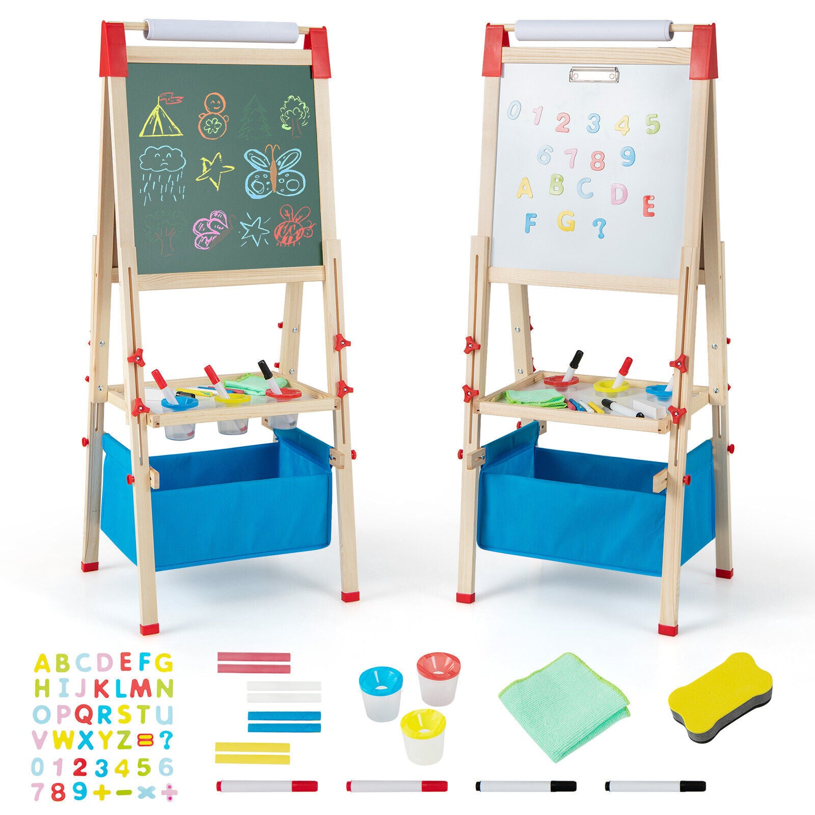 3-in-1 Double-Sided Adjustable Kid Easel for 3-8 Years Old Toddlers, Multicolor Art Easels at Gallery Canada