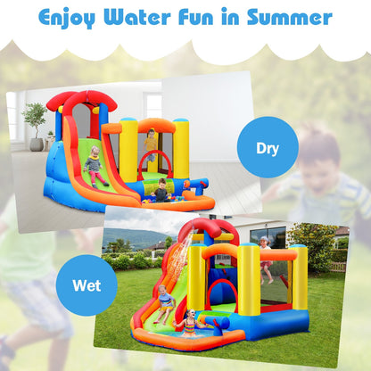 6-in-1 Water Park Bounce House for Outdoor Fun with Blower and Splash Pool - Gallery Canada