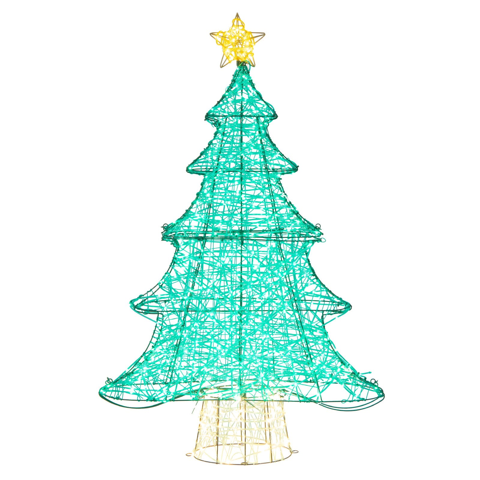 4 Feet Lighted Artificial Christmas Tree with 520 LED Lights and Top Star, Green Christmas Tree   at Gallery Canada