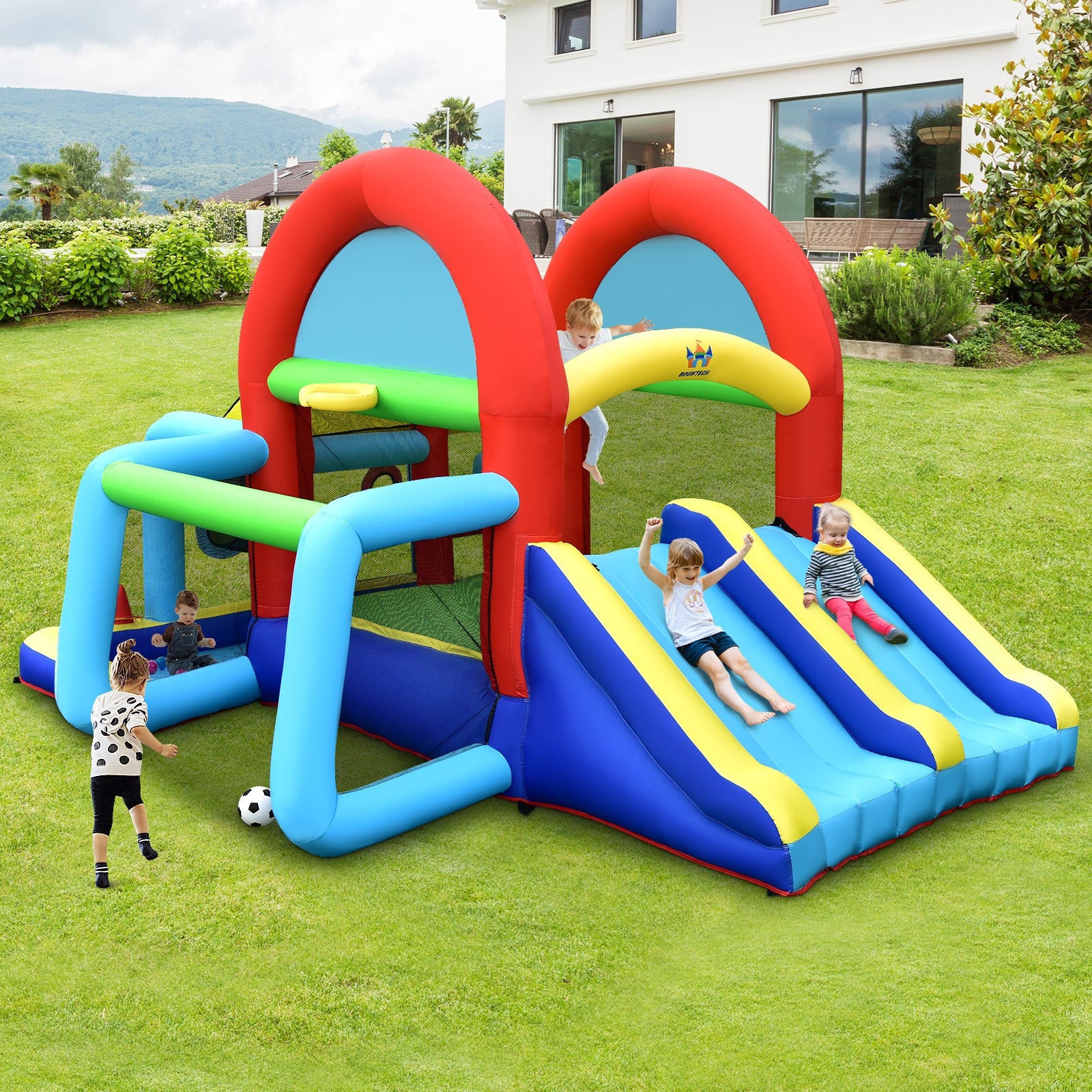 Inflatable Jumping Castle Bounce House with Dual Slides and 480W Blower Bounce House at Gallery Canada
