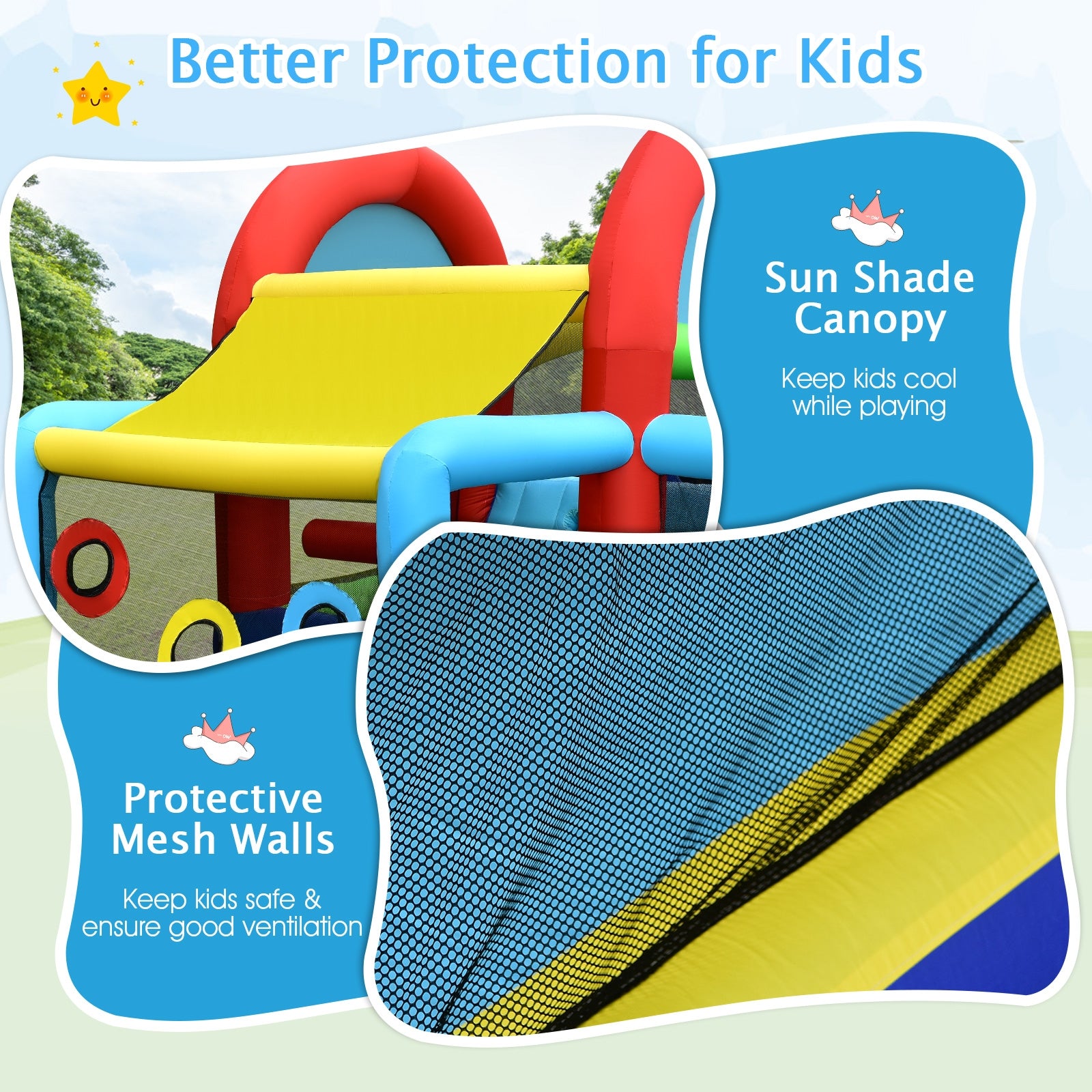 Inflatable Jumping Castle Bounce House with Dual Slides and 480W Blower Bounce House at Gallery Canada