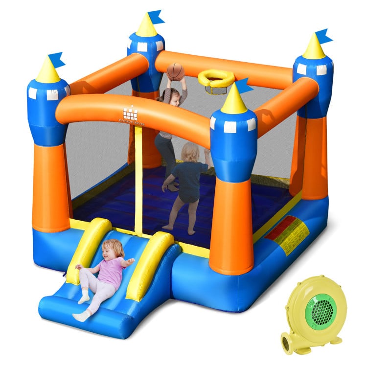 Kids Inflatable Bounce House Magic Castle with Large Jumping Area with 735W Blower, Multicolor Bounce House   at Gallery Canada