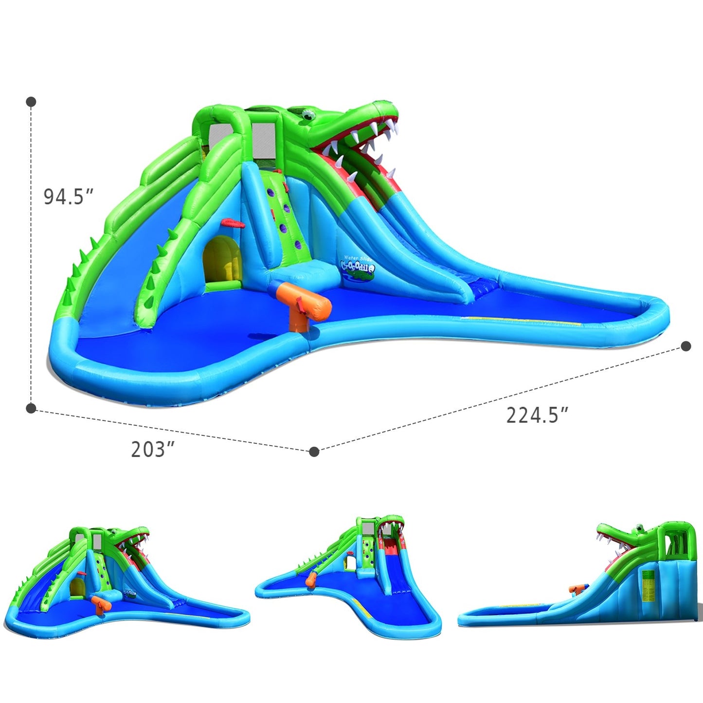 Inflatable Crocodile Water Slide Climbing Wall Bounce House Bounce House   at Gallery Canada