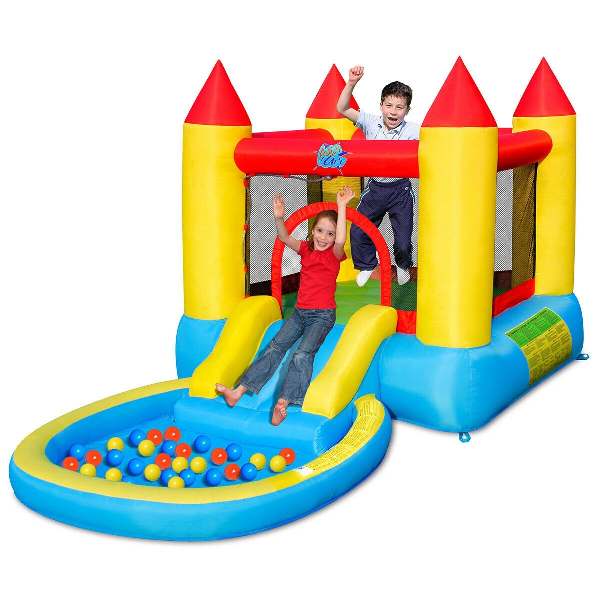 Inflatable Kids Slide Bounce House with 580w Blower - Gallery Canada