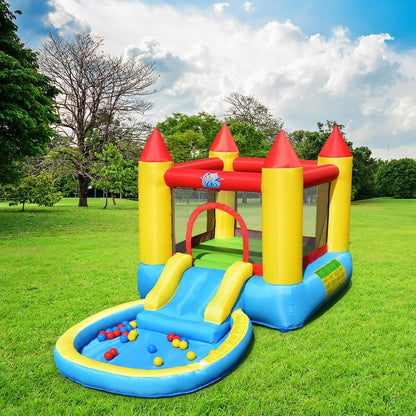 Inflatable Kids Slide Bounce House with 580w Blower - Gallery Canada