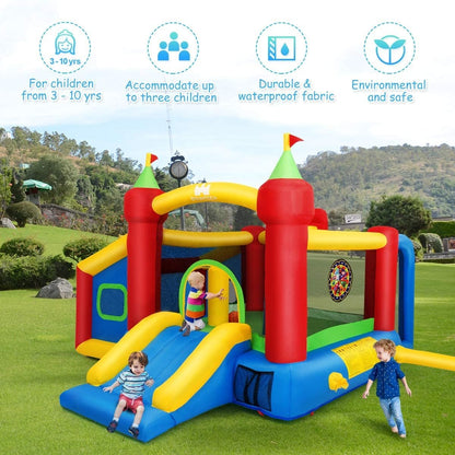 7-in-1 Kids Inflatable Bounce House with Ocean Balls and 480W Blower Bounce House   at Gallery Canada