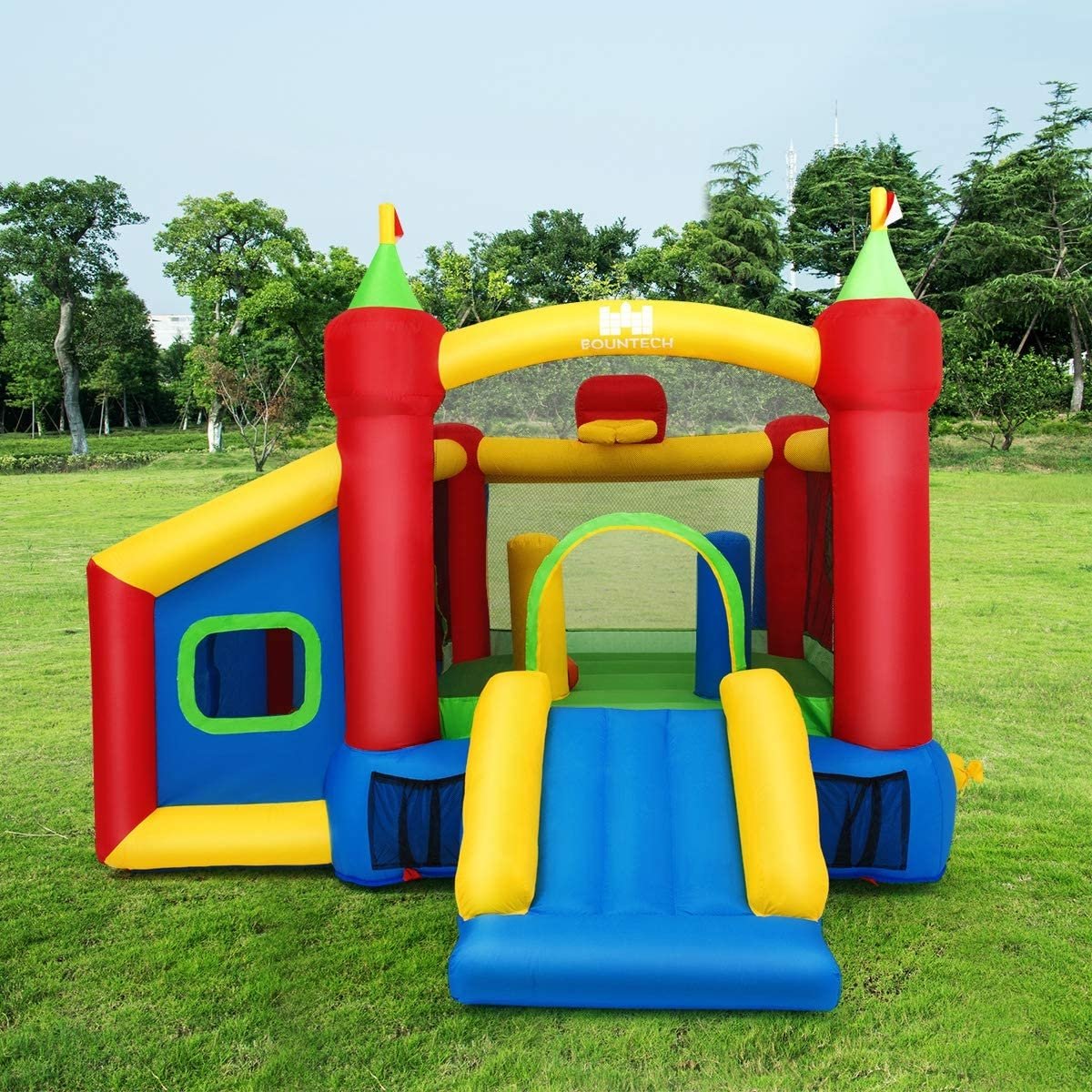 7-in-1 Kids Inflatable Bounce House with Ocean Balls and 480W Blower Bounce House   at Gallery Canada