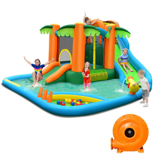 7-in-1 Inflatable Water Slide Park with 780W Blower - Gallery Canada