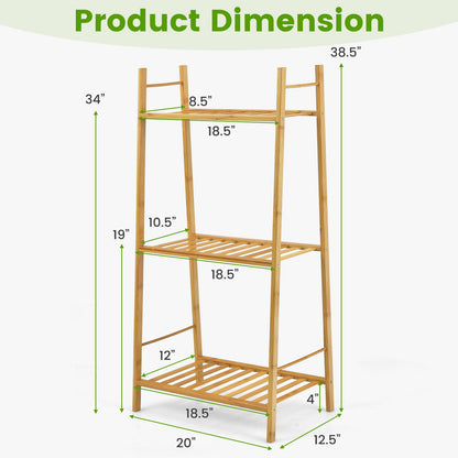 3 Tiers Vertical Bamboo Plant Stand, Natural Plant Stands   at Gallery Canada