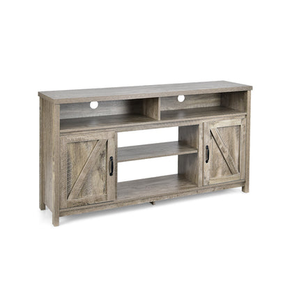 59 Inch TV Stand Media Center Console Cabinet with Barn Door for TV's 65 Inch, Natural - Gallery Canada