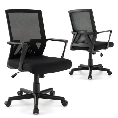 Ergonomic Desk Chair with Lumbar Support and Rocking Function, Black