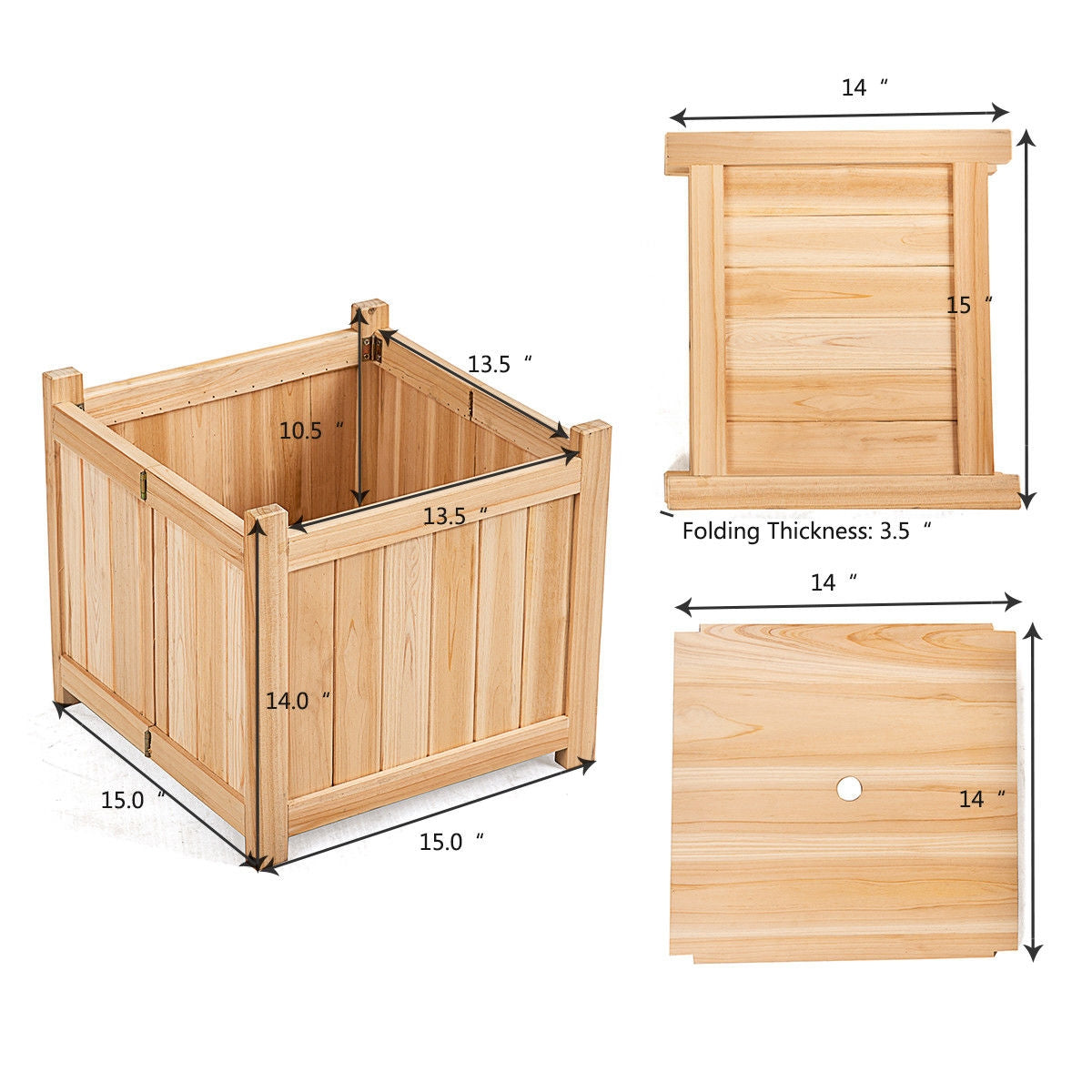 Foldable Flower Bed with Drainage Hole and Base Raised Garden Beds   at Gallery Canada