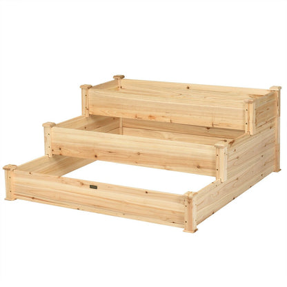 3 Tier Elevated Wooden Vegetable Garden Bed, Wood Raised Garden Beds   at Gallery Canada