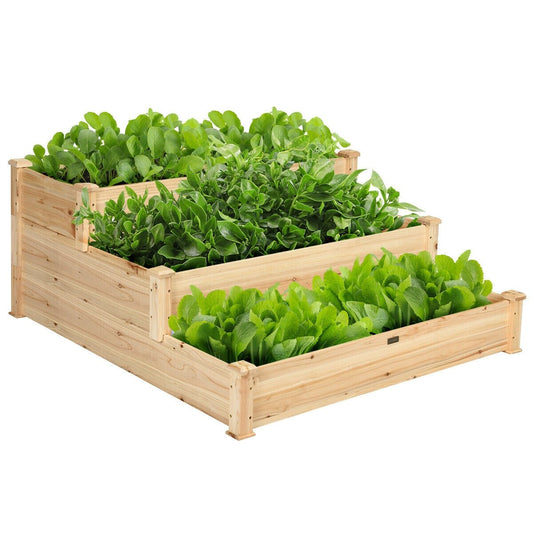 3 Tier Elevated Wooden Vegetable Garden Bed, Wood Raised Garden Beds   at Gallery Canada