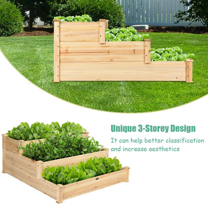 3 Tier Elevated Wooden Vegetable Garden Bed, Wood Raised Garden Beds   at Gallery Canada