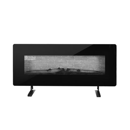 42 Inch Electric Wall Mounted Freestanding Fireplace with Remote Control, Black - Gallery Canada