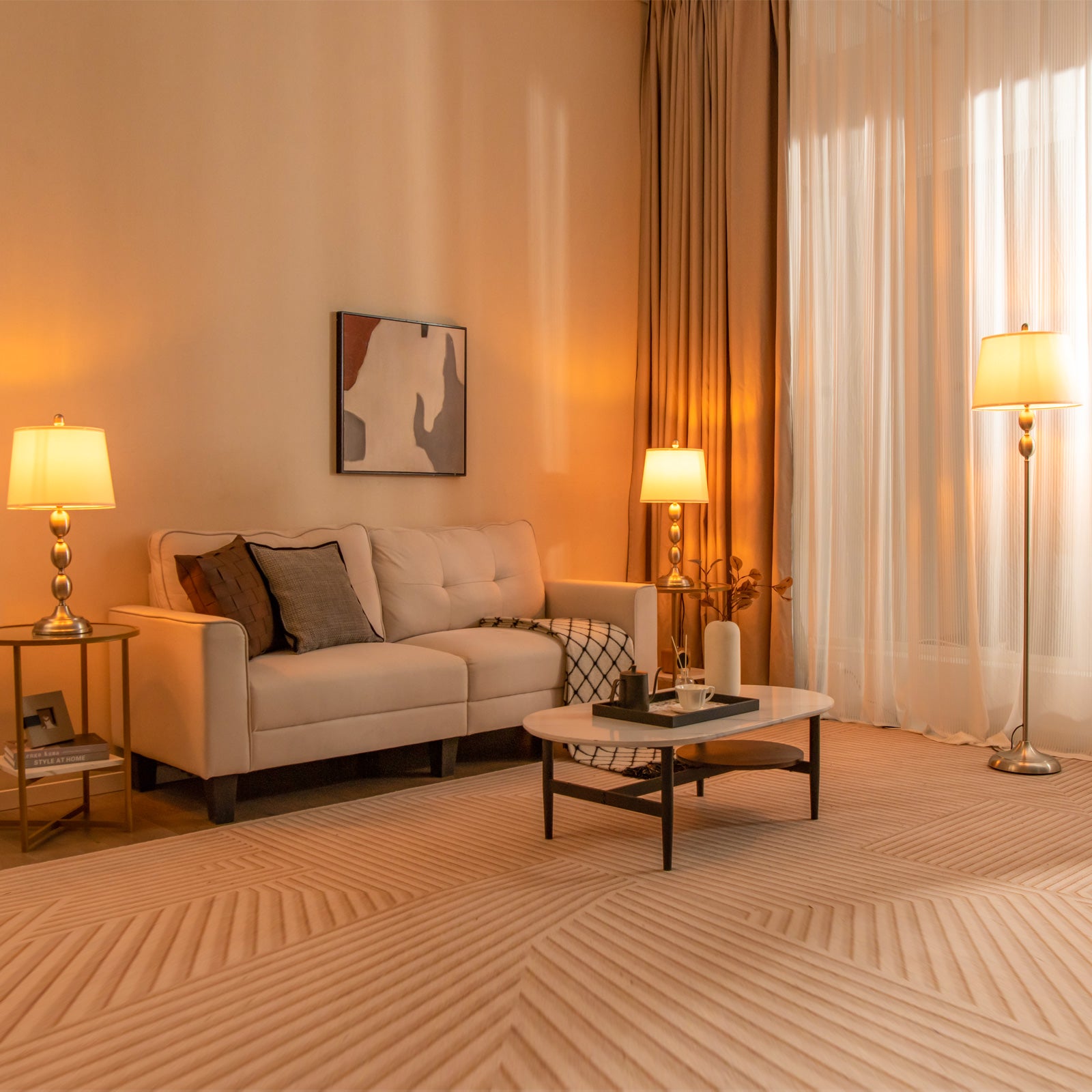 3-Piece Table and Floor Lamp Set Table & Floor Lamps at Gallery Canada