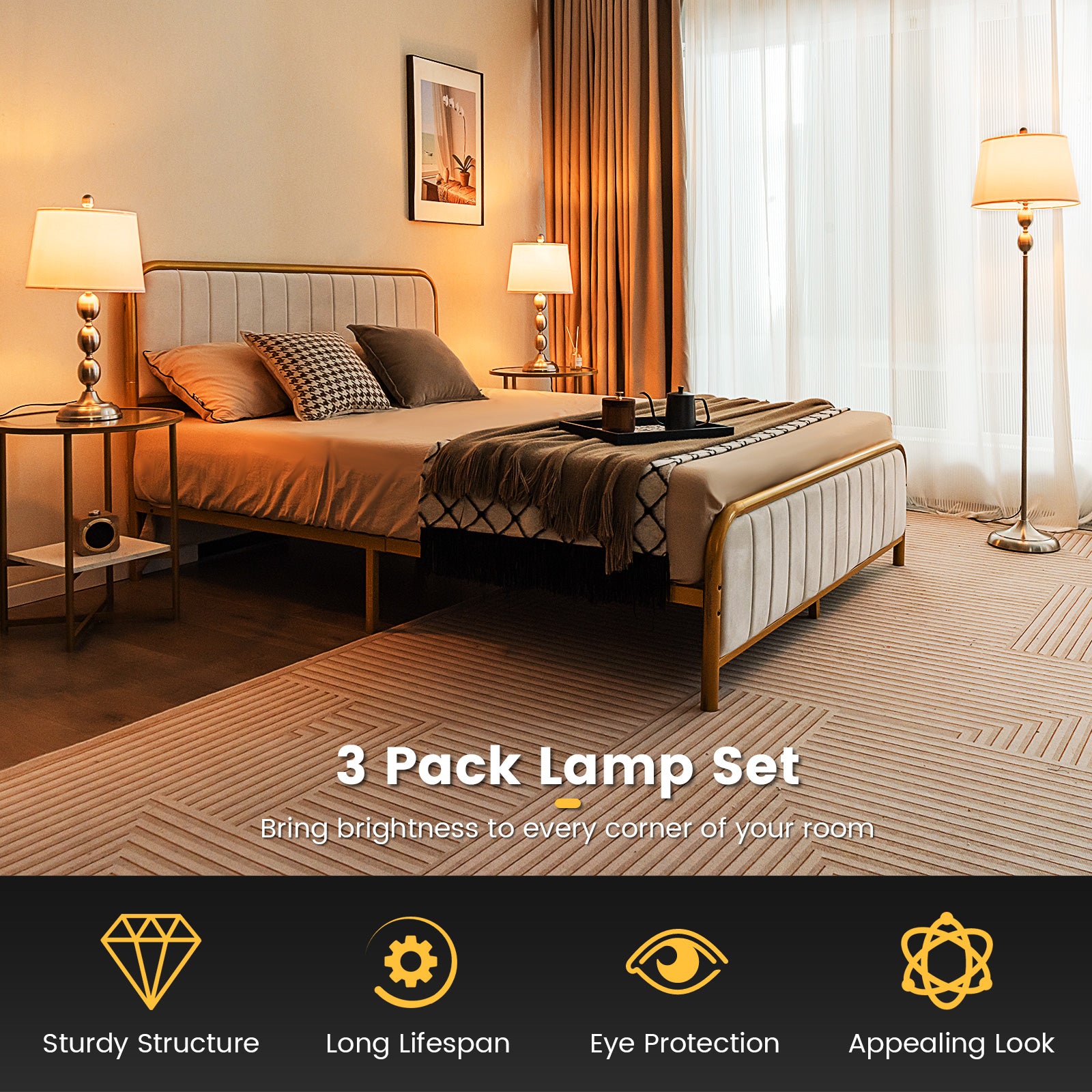 3-Piece Table and Floor Lamp Set Table & Floor Lamps at Gallery Canada