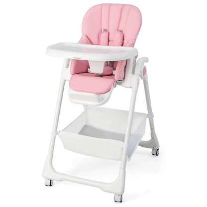 Convertible Infant Dining Chair with 5 Backrest and 3 Footrest Positions, Pink High Chairs   at Gallery Canada