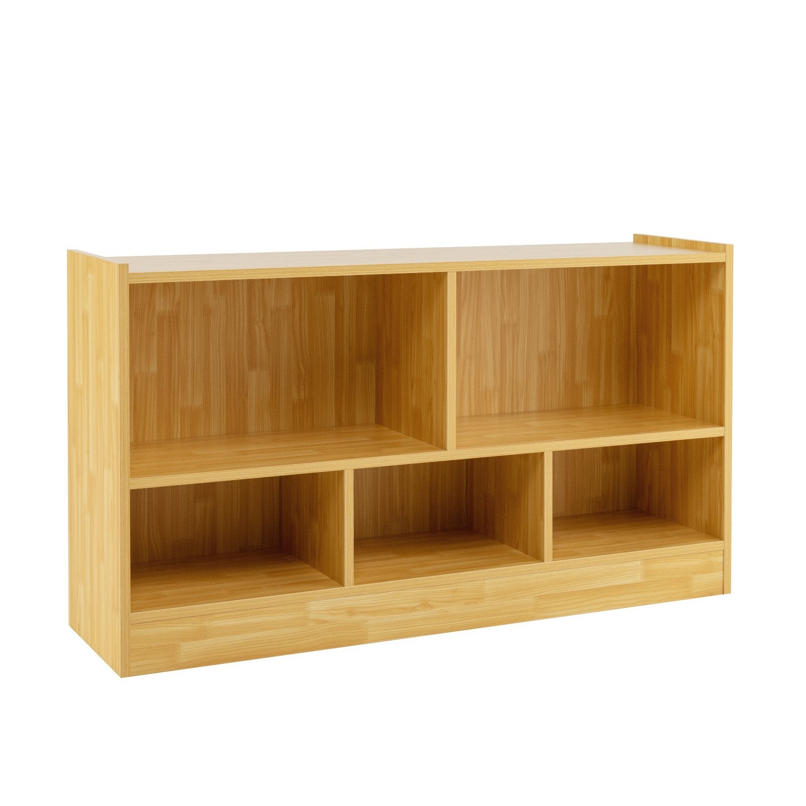 Kids 2-Shelf Bookcase 5-Cube Wood Toy Storage Cabinet Organizer, Beige Kids Storage   at Gallery Canada