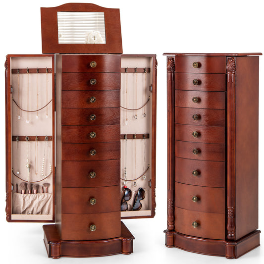 Large Wooden Jewelry Storage Box Organizer , Brown Jewelry Armoires Brown  at Gallery Canada