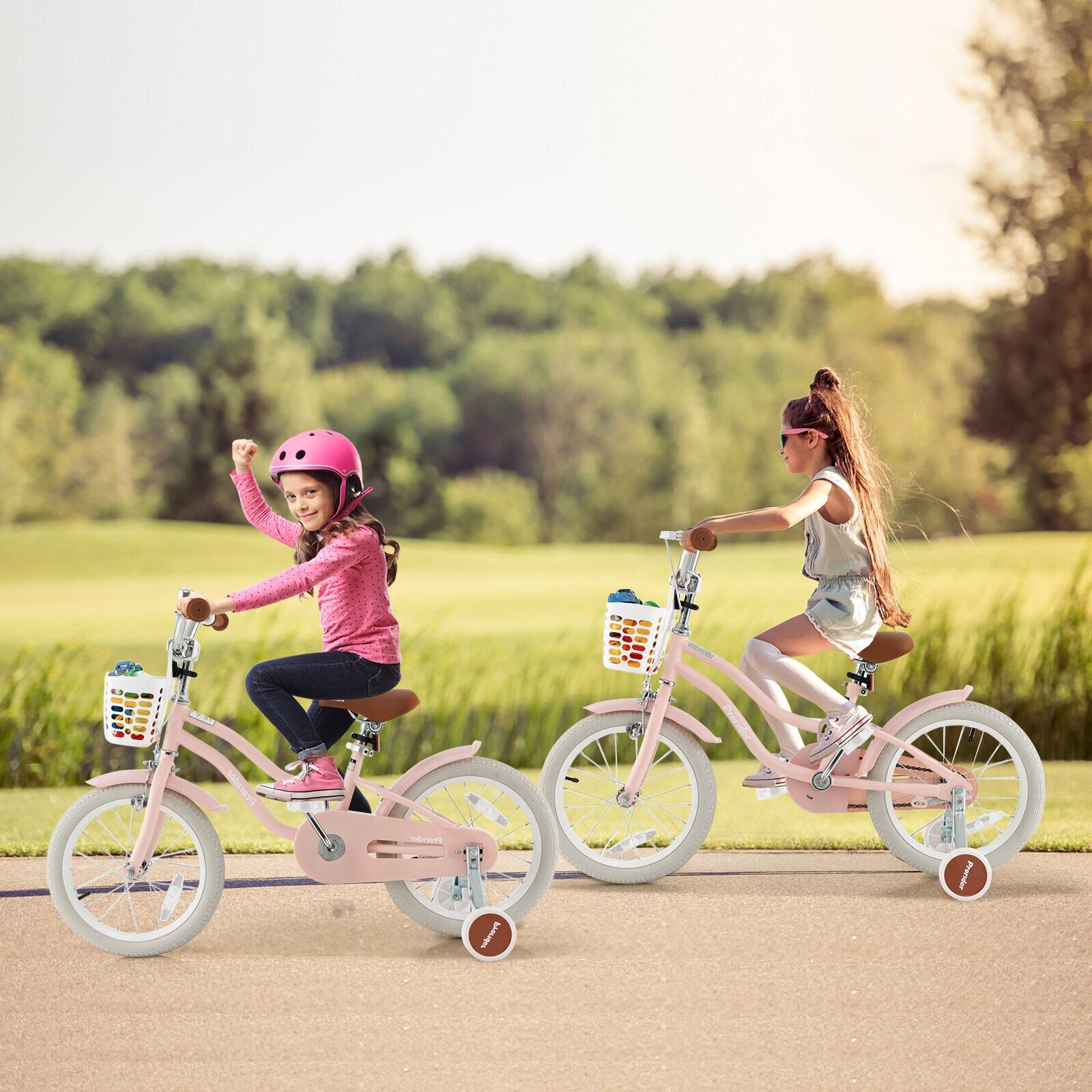 Children Bicycle with Front Handbrake and Rear Coaster Brake, Pink Kids Bike   at Gallery Canada