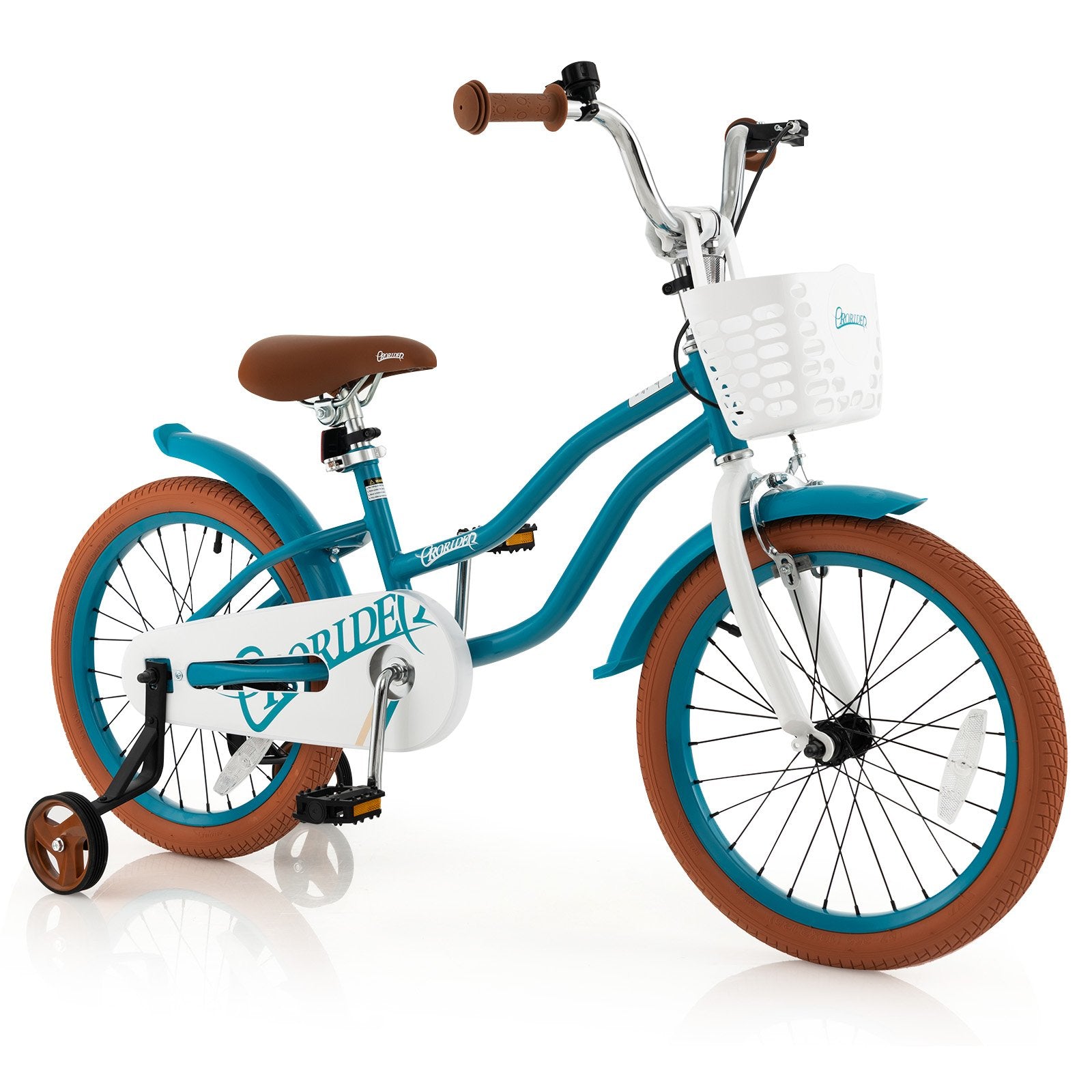 Children Bicycle with Front Handbrake and Rear Coaster Brake, Turquoise Kids Bike   at Gallery Canada