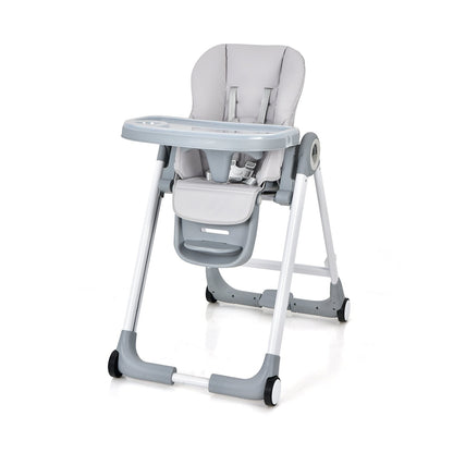 Baby Folding Convertible High Chair with Wheels and Adjustable Height, Gray High Chairs   at Gallery Canada