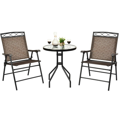 Patio Dining Set with Patio Folding Chairs and Table, Brown Patio Conversation Sets   at Gallery Canada