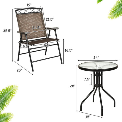 Patio Dining Set with Patio Folding Chairs and Table, Brown Patio Conversation Sets   at Gallery Canada