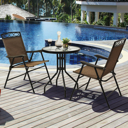 Patio Dining Set with Patio Folding Chairs and Table, Brown Patio Conversation Sets   at Gallery Canada