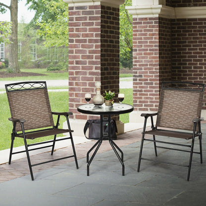 Patio Dining Set with Patio Folding Chairs and Table, Brown Patio Conversation Sets   at Gallery Canada