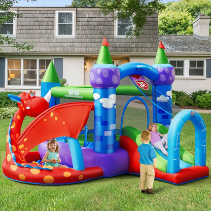 Kids Inflatable Bounce House Dragon Jumping Slide Bouncer Castle with 740W Blower Bounce House   at Gallery Canada