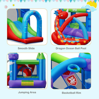 Kids Inflatable Bounce House Dragon Jumping Slide Bouncer Castle with 740W Blower Bounce House   at Gallery Canada