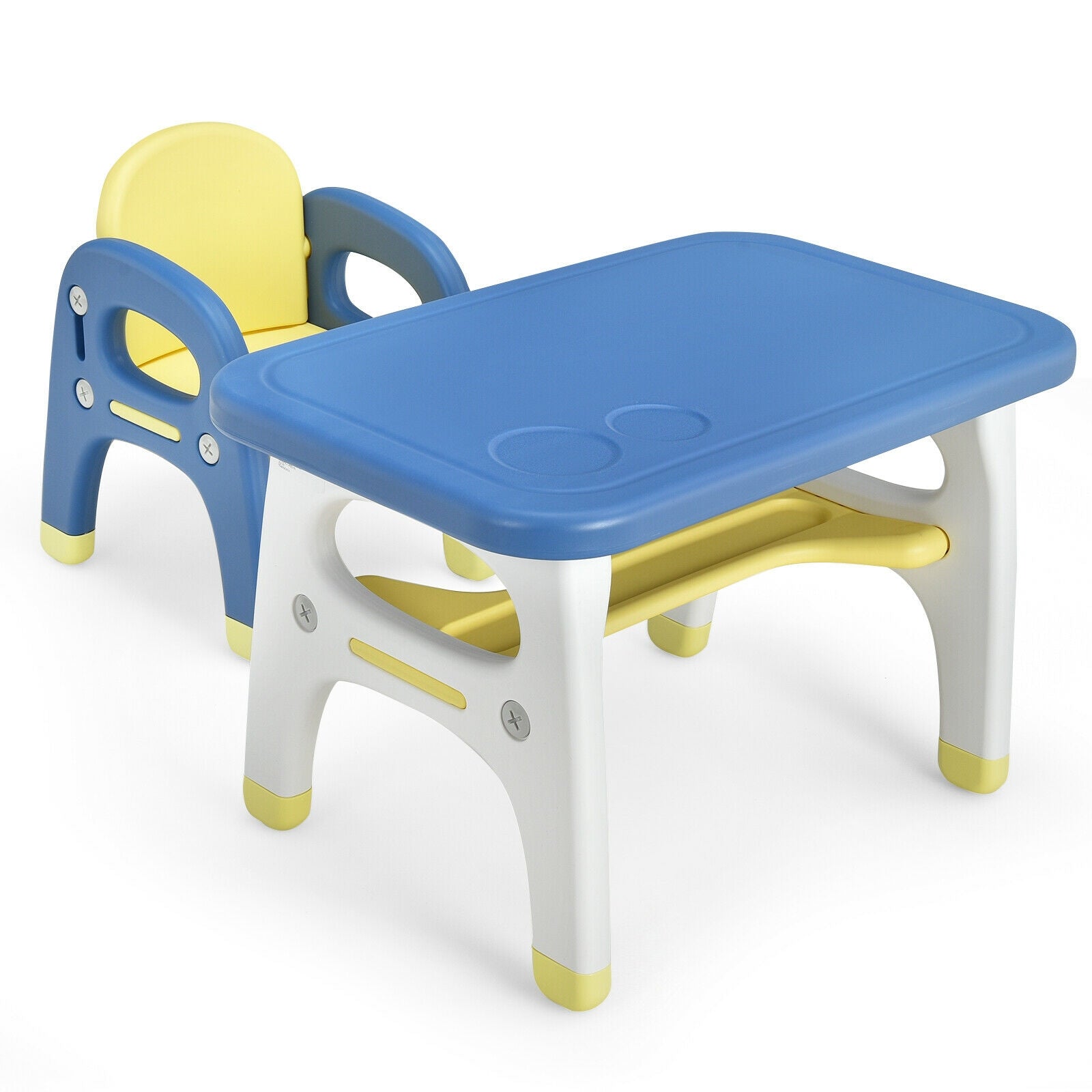 Kids Activity Table and Chair Set with Montessori Toys for Preschool and Kindergarten, Blue Kids Table & Chair Sets at Gallery Canada