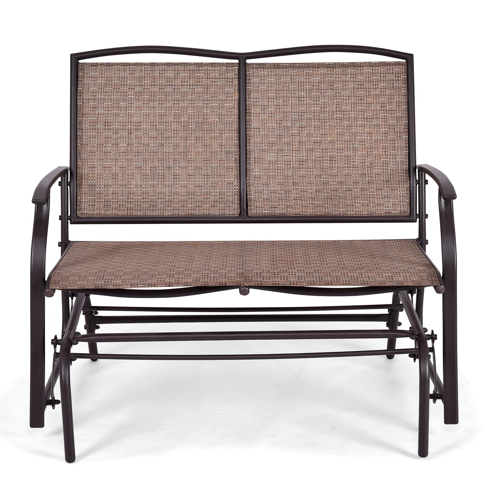 Iron Patio Rocking Chair for Outdoor Backyard and Lawn, Brown Patio Rocking Chairs & Gliders   at Gallery Canada