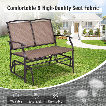 Iron Patio Rocking Chair for Outdoor Backyard and Lawn, Brown Patio Rocking Chairs & Gliders   at Gallery Canada