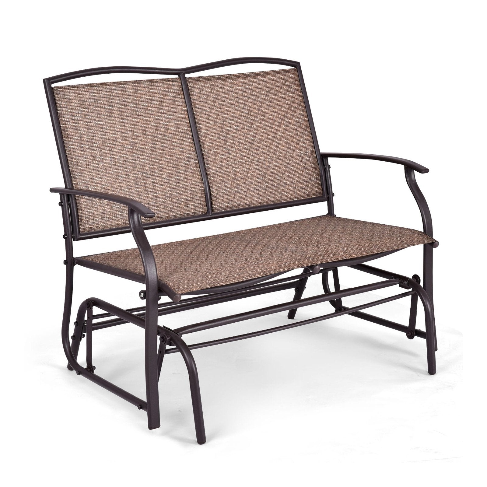 Iron Patio Rocking Chair for Outdoor Backyard and Lawn, Brown Patio Rocking Chairs & Gliders   at Gallery Canada