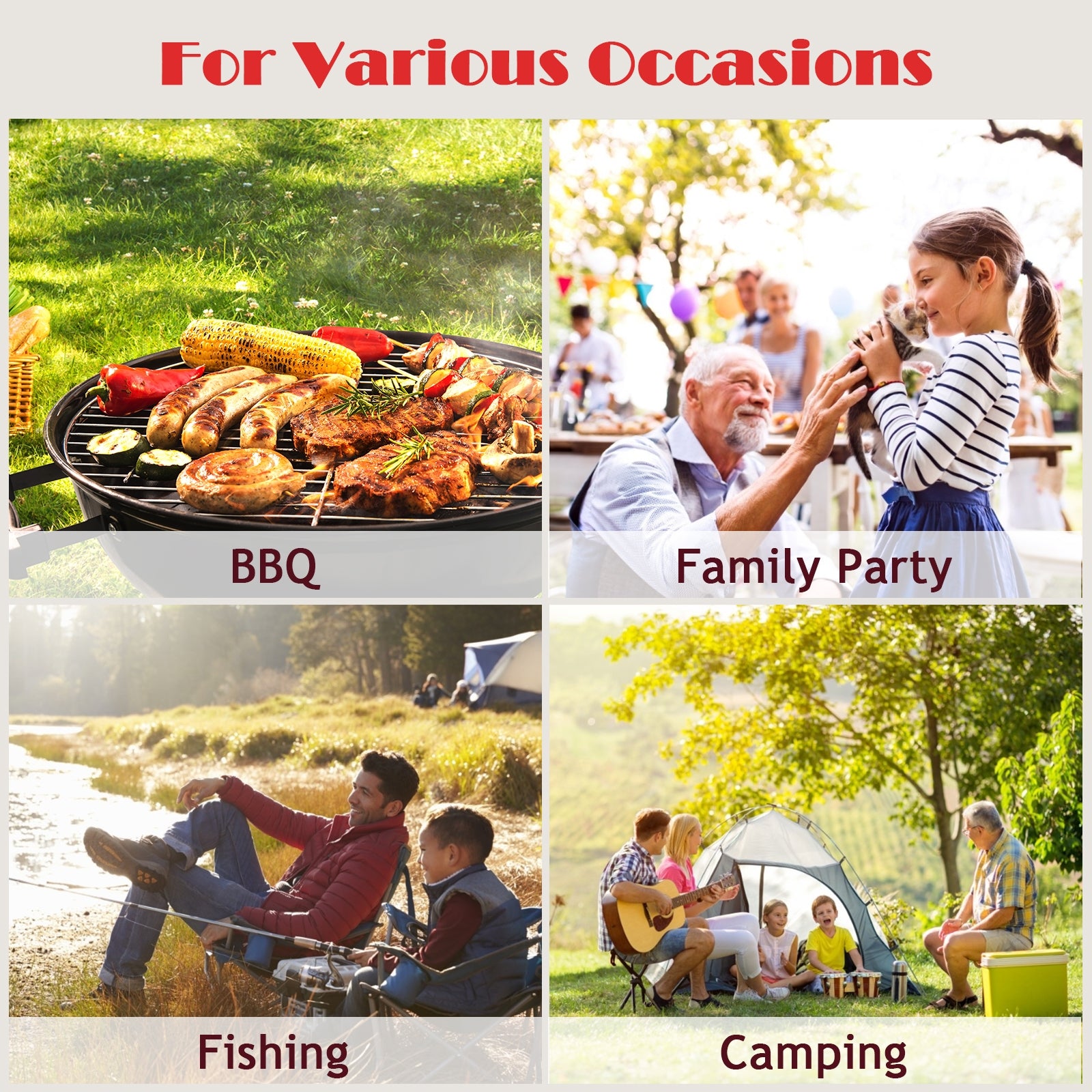 Folding Camping Table with Storage Organizer, Black Camping Furniture at Gallery Canada