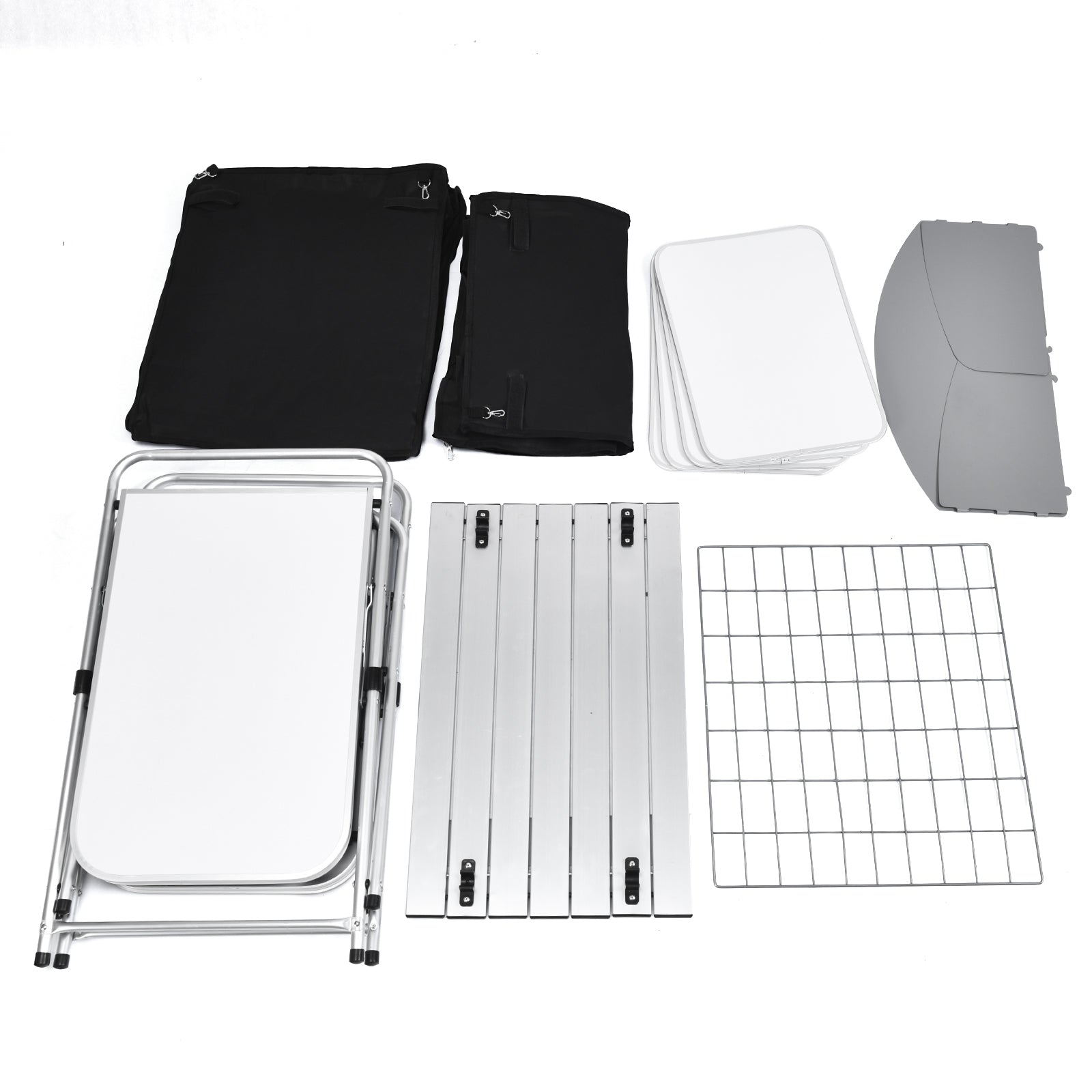 Folding Camping Table with Storage Organizer, Black Camping Furniture at Gallery Canada
