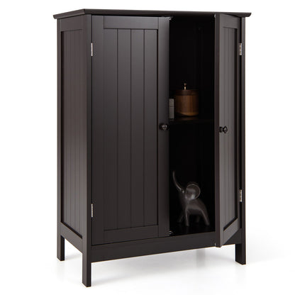 Bathroom Floor Storage Double Door Cupboard Cabinet, Brown Floor Cabinets   at Gallery Canada