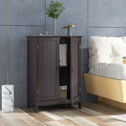 Bathroom Floor Storage Double Door Cupboard Cabinet, Brown Floor Cabinets   at Gallery Canada