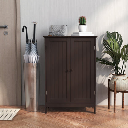 Bathroom Floor Storage Double Door Cupboard Cabinet, Brown Floor Cabinets   at Gallery Canada