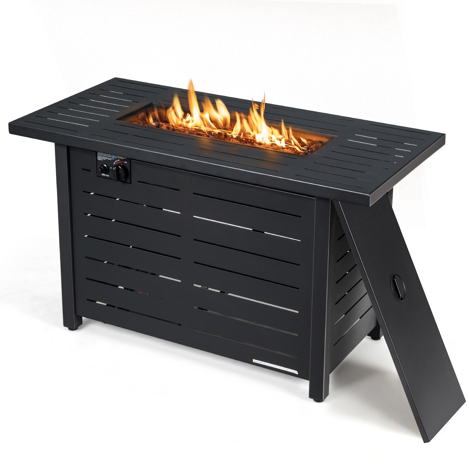 42 Inch 60 000 BTU Rectangular Propane Fire Pit Table with Waterproof Cover Fire Pit Tables at Gallery Canada